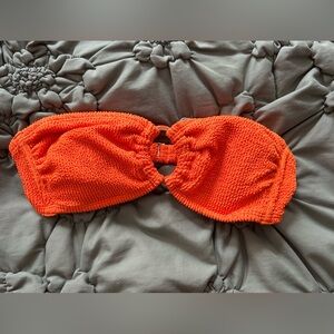 orange bandeau bikini top